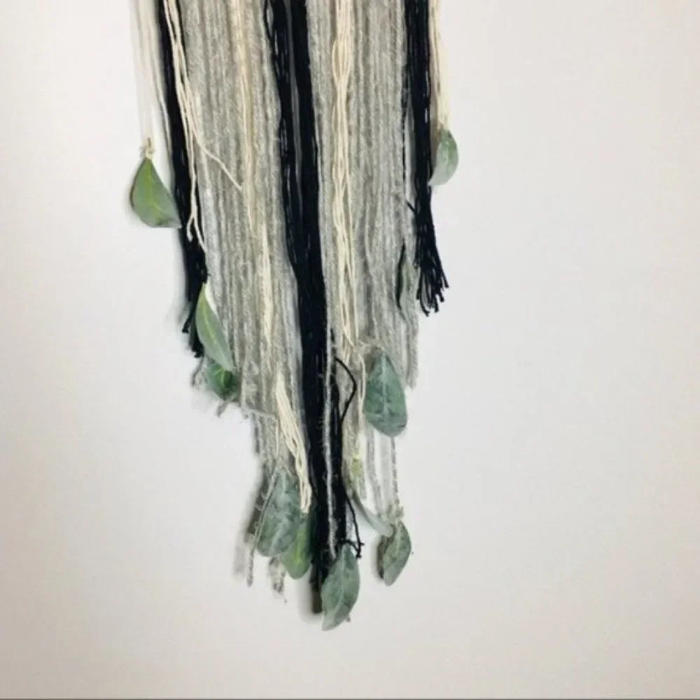 Rustic macrame Yarn Branch Wall Hanging Gray